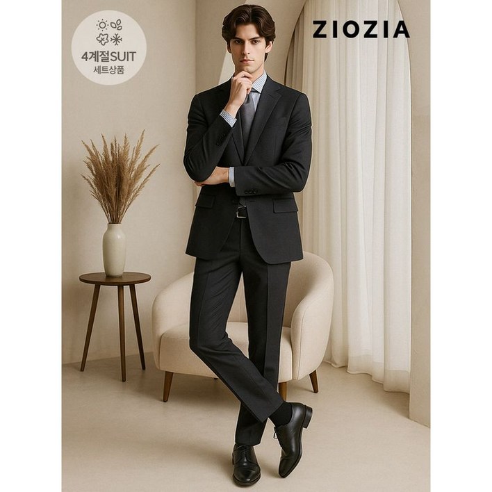 지오지아 컴포트핏 데일리 블랙 정장세트  ACD5SB1301 ACD5SP1301 BK