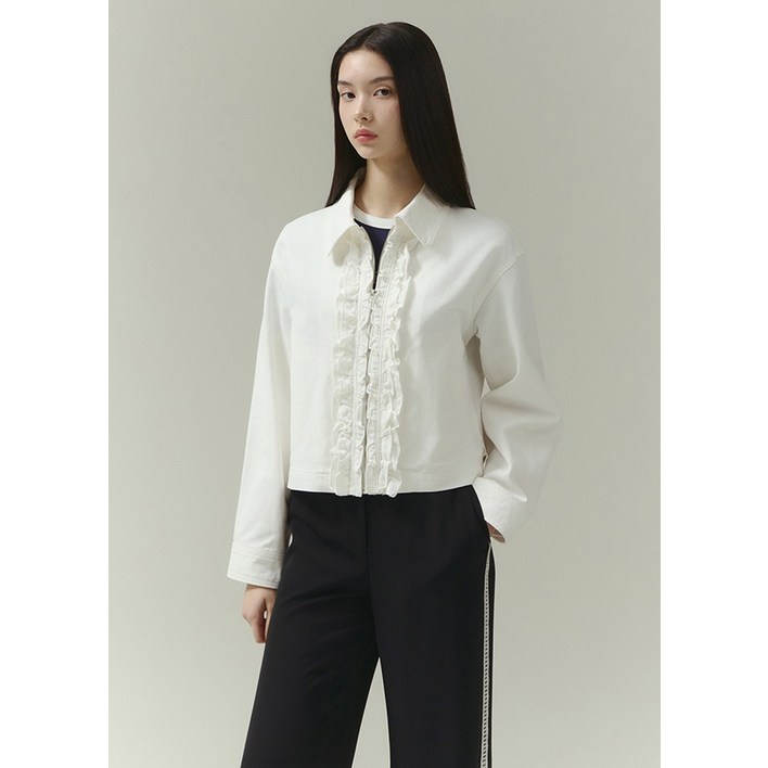 잇미샤 잇미샤  프릴 라인 워시드 데님 자켓(ITP3DJK700)