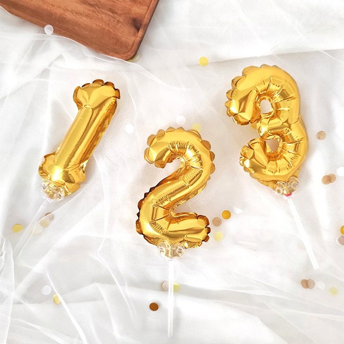 파티아일랜드 숫자 풍선 토퍼 골드 생일 기념일 파티용품 이벤트