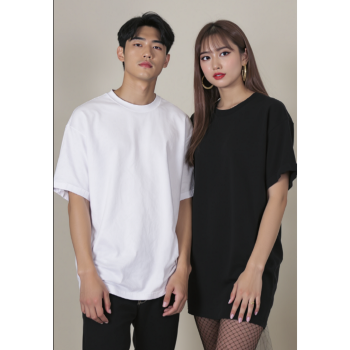 JBRO 남녀공용 16수 오버핏 통기성 비치지않는 남자반팔티