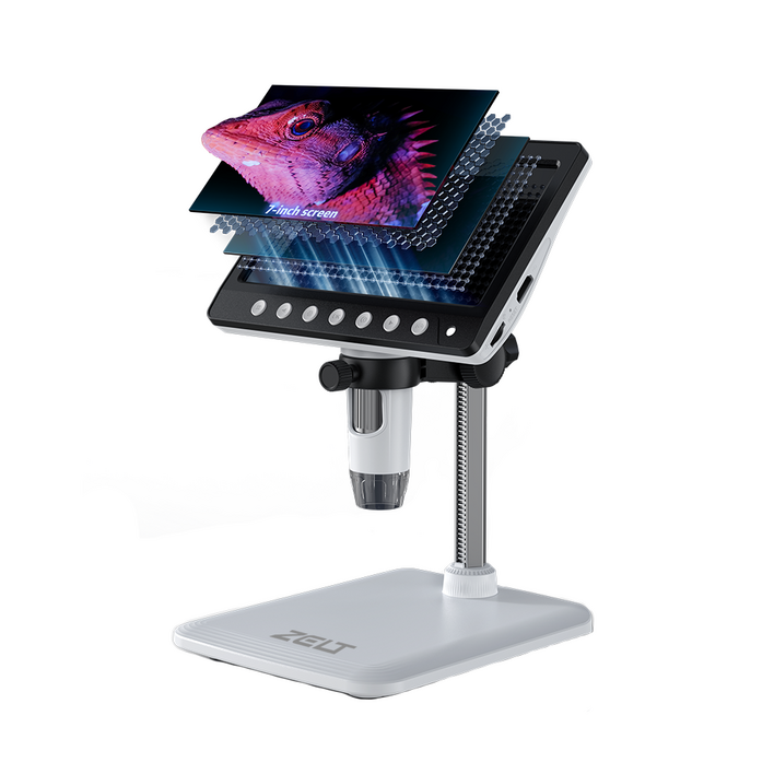 ZELT 젤트 디지털 실체 현미경 1200배 7인치 모니터 HDMI 연결, 1개