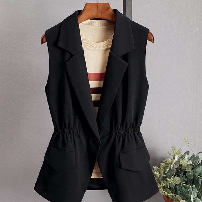 JIEVE 조끼 여성 여름 슬림 민소매 정장 베스트 G070525