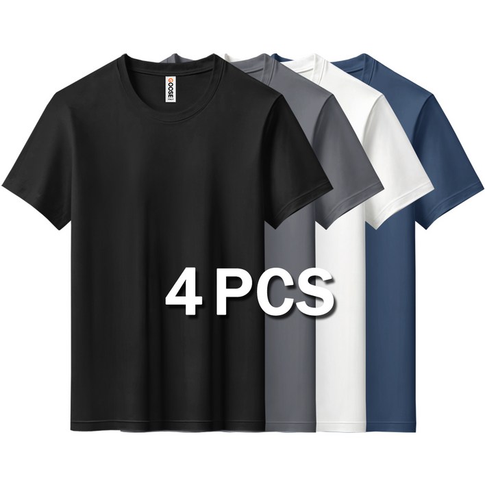 구스 남녀 기능성 냉감 쿨링 퀵드라이 반팔티셔츠 4장세트  GOOSE ITALY