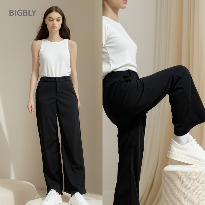 5599빅블리 매직 밴딩 스판 일자 밴딩 슬랙스