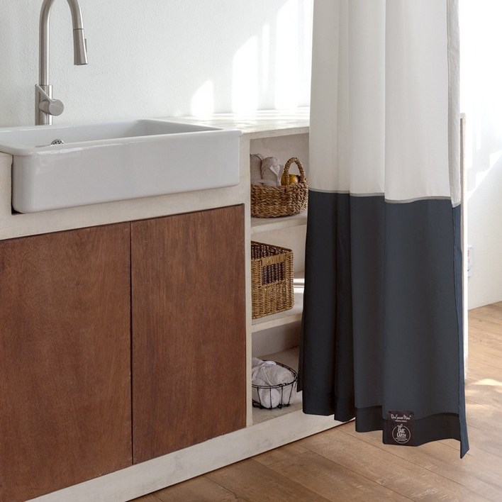 원세븐나인 리사이클 샤워커튼, 애쉬네이비, 1개