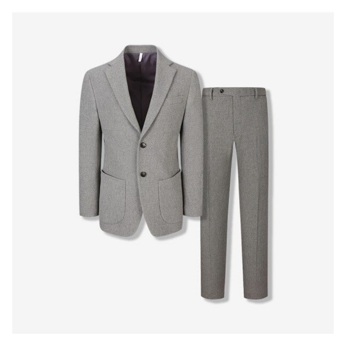 지이크 멜란지 슬림핏 캐주얼 셋업 세트 베이지 (PHEAH4004_PHFAH4204)