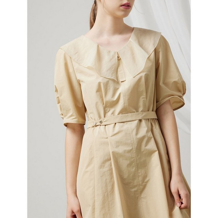 듀엘 여성 롱 여름 원피스 텍스처 블록 플레어 원피스D243MSE006