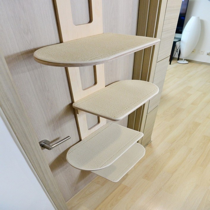 우드팟 고양이 프리미엄 분리형 문걸이 캣타워세트(아이보리), 1개, 자작