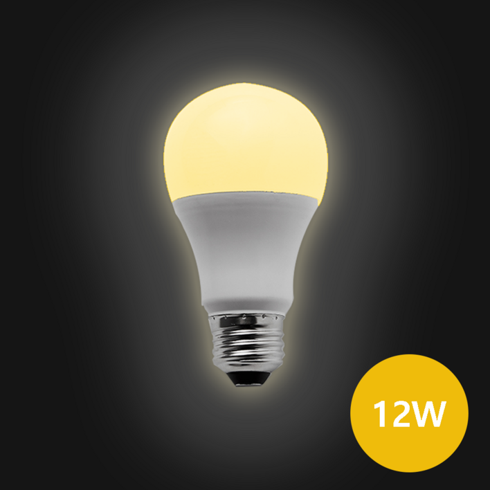 e26 소켓 LED 전구 12W 전구색주황색빛,3000K, 50개