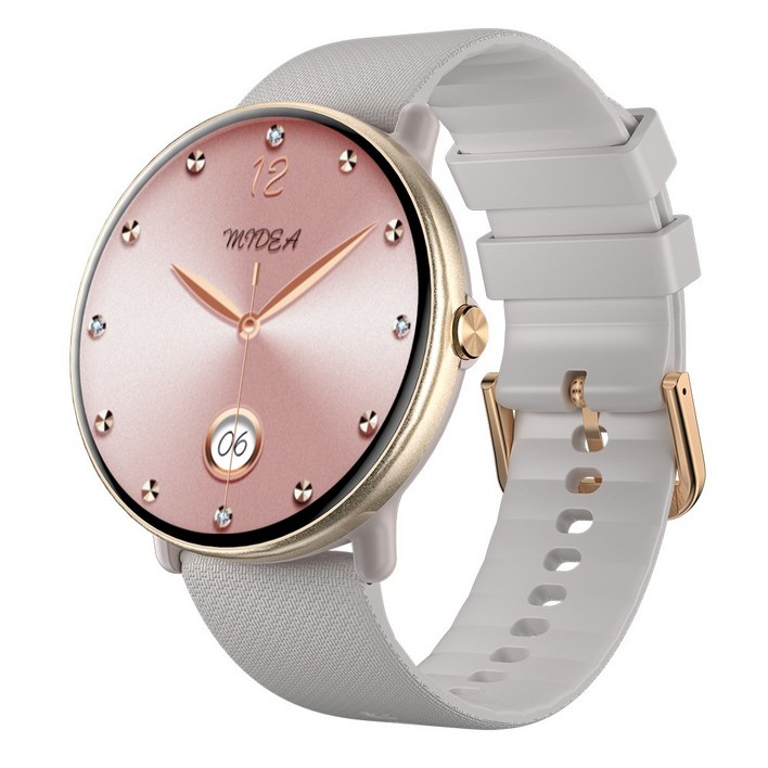 와피크 통화가능 스마트워치 Y6 1.43인치 AMOLED 대화면 한글지원, GPS  블루투스, 3.6cm, 골드