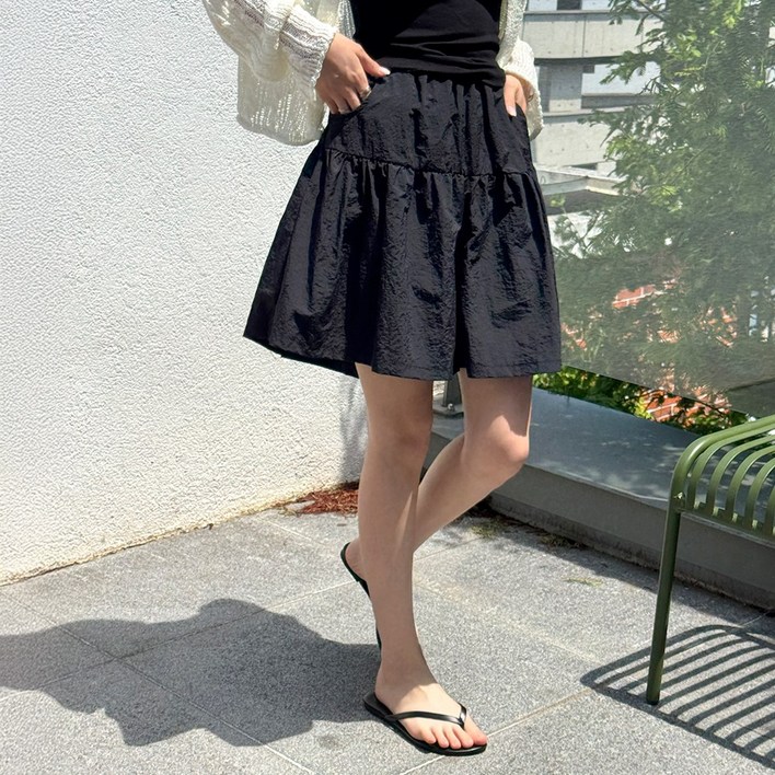 데일리앤 마레 여름 바스락 A라인 밴딩 와이드 반바지 치마바지 큐롯팬츠 4부 5부 숏팬츠 빅사이즈