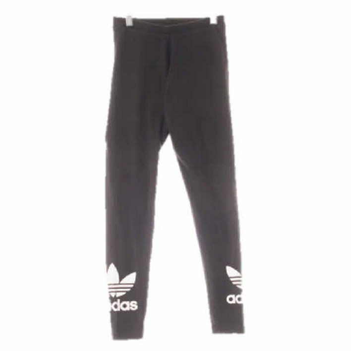 2259 ADlDAS오리지널 블랙 면혼방 불꽃빅사이드로고레깅스 90