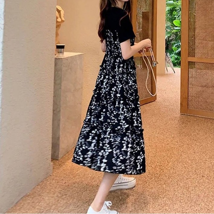 여성 여름 꽃무늬 반팔 원피스