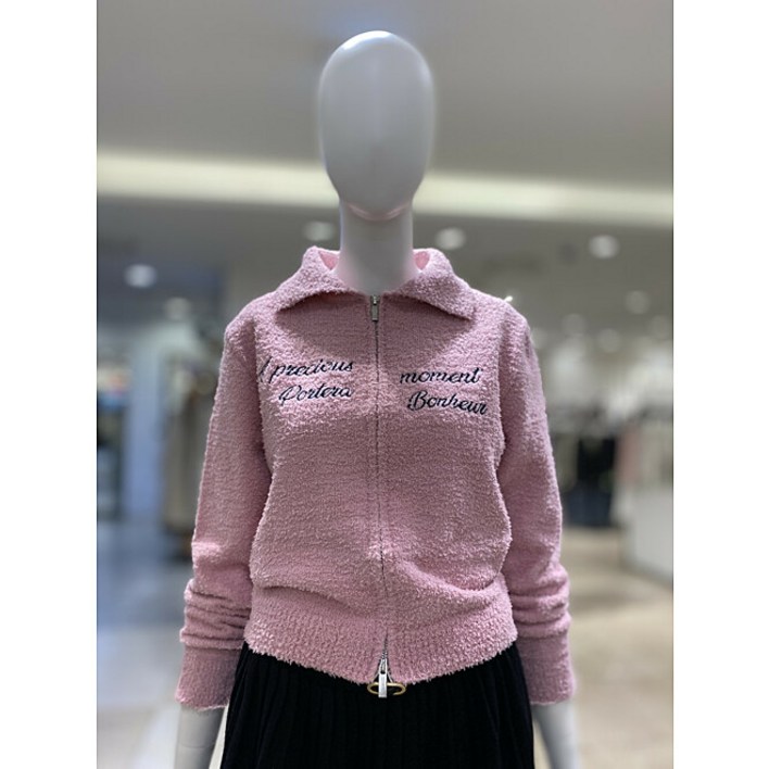 올리브데올리브 자수레터링부클집업가디건 YW4WD303