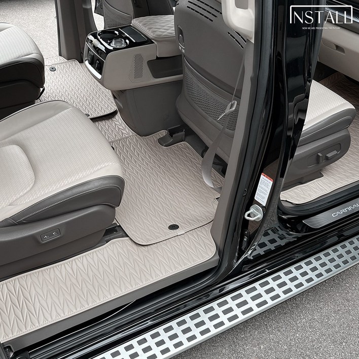 카니발 4세대 KA4 7인승7인승아웃도어 커스텀 리노 가죽매트 카매트, 새들브라운