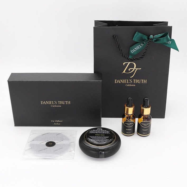 백화점정품 다니엘트루스 카 디퓨저 조슈아 본체15ml 리필오일 2개입 태양열 회전 디퓨저