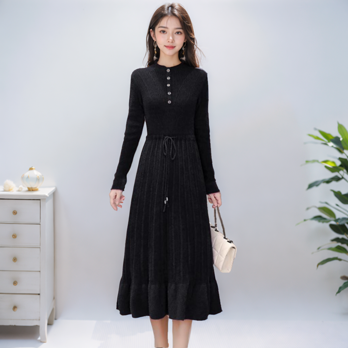 [비니브] 버튼데코 맵시 원피스 이월상품 홈쇼핑 노출