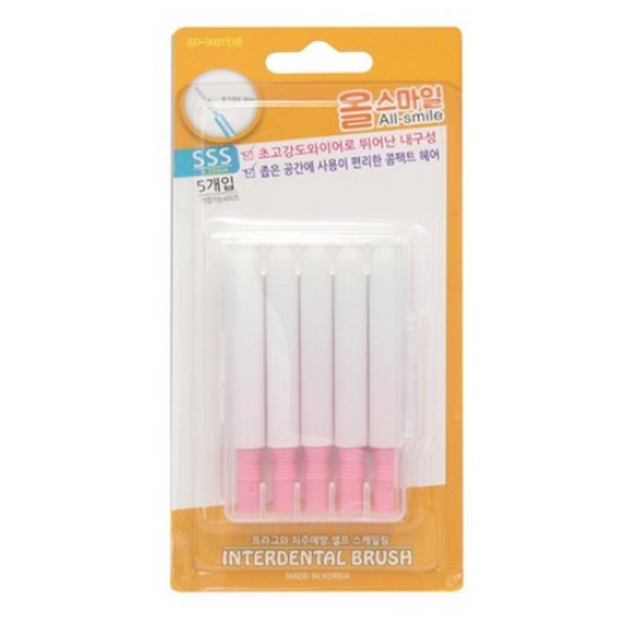 올스마일 치간칫솔 5개 x 8팩 SSS0.22mm 가장가는 사이즈, 5개입, 8개