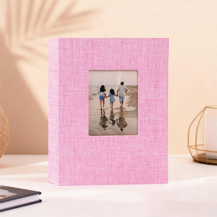 바나르코 결혼 생일 여행 기념 사진 앨범 포토북 미니앨범 160포켓, 20매, 핑크