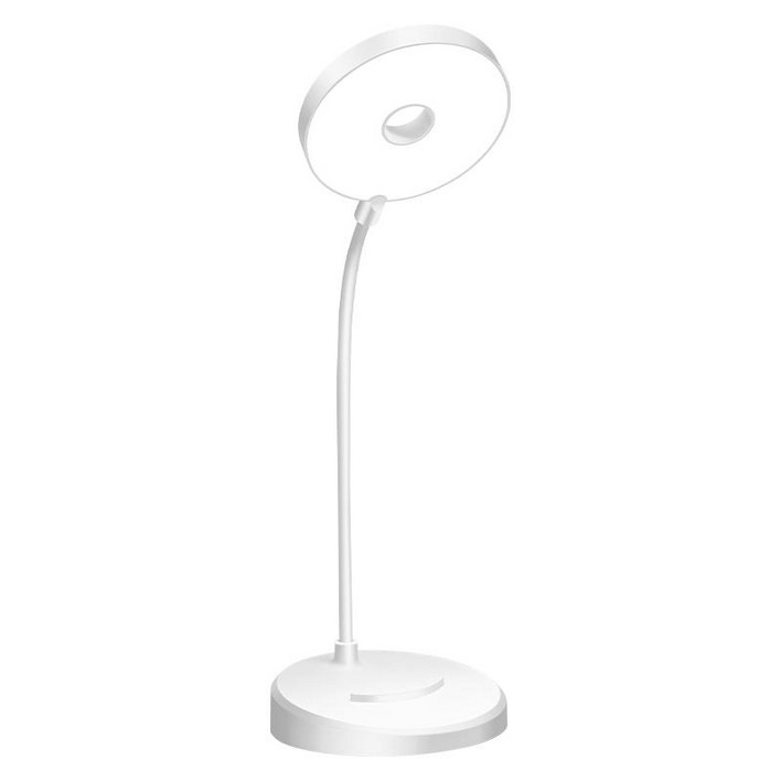 VANKIN 접이식 학습용 LED 스탠드 블루라이트 차단 시력보호 펜꽂이 밝기 색상 조절, 화이트