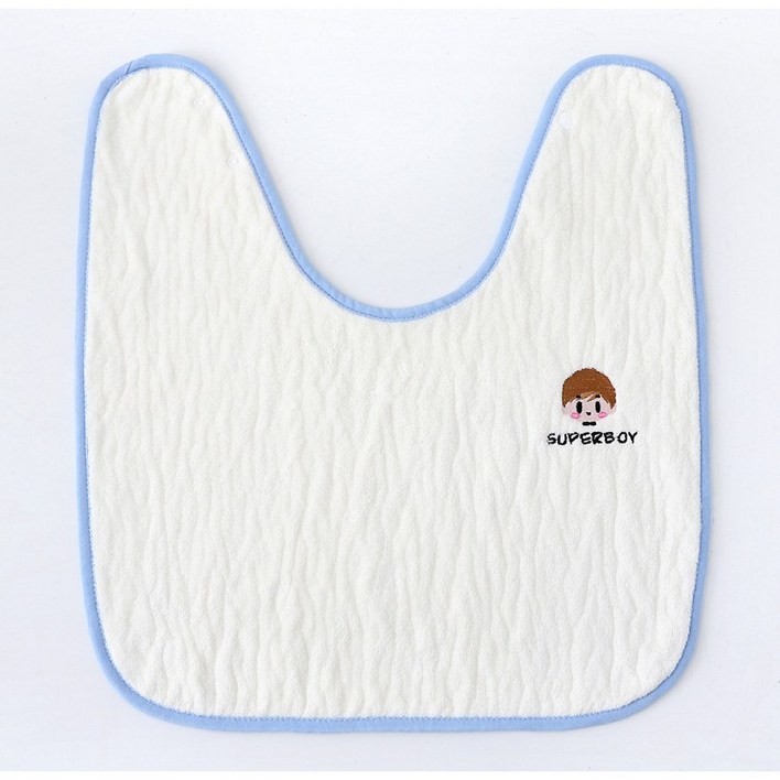 키즈나인 유아 워시빕 자기주도 세안 수건 타올 방수, 블루, 1개