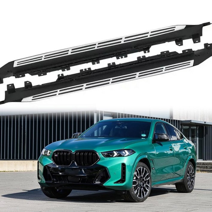 BMW X6 G06 2020 2021년 2022년 2023년 2024년 2025년 사이드 스텝 러닝 보드 호환 실버 너프 바에 적합한 2PCS