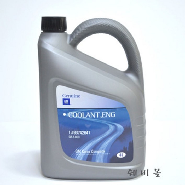 쉐보레 더뉴말리부 부동액 냉각수 적색 4L 93742647, 1개, 4L
