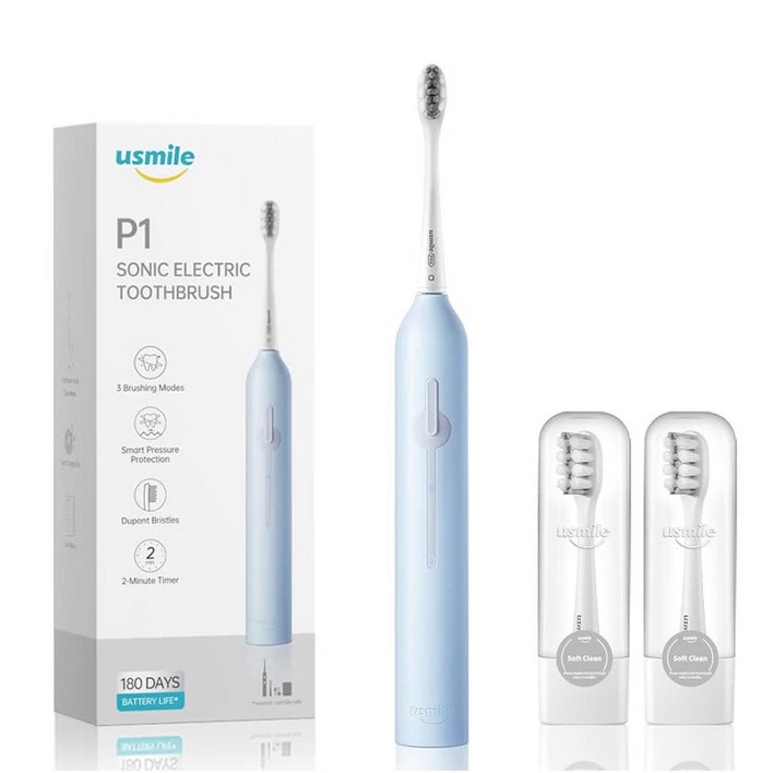 유스마일 데일리퓨어 전동칫솔 P1 미국치과협회 공식인증/ FDA인증 듀퐁칫솔모/1회충전 180일사용/ IPX7방수, navy