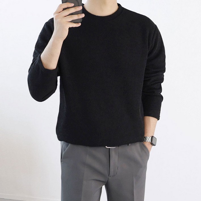 로코비전 95125 남자 오버핏 드랍숄더 니트 티셔츠 빅사이즈