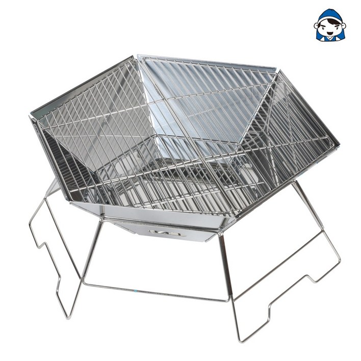 갑도리 석도리 캠핑 육각 화로대 불멍 캠핑 화로 바베큐그릴, 1개