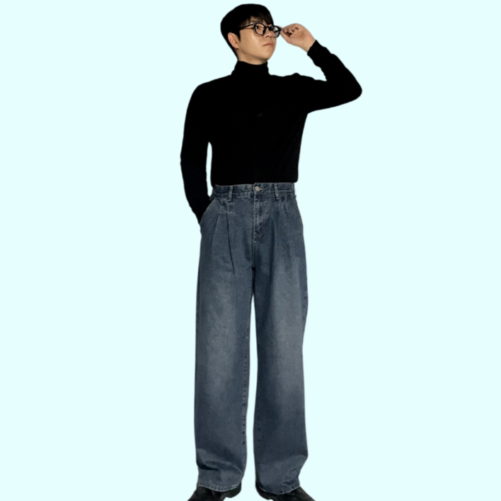 워싱톤진 남자 와이드 청바지 데님 팬츠