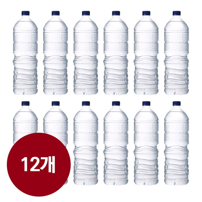 강원평창수 무라벨 생수, 2L, 12개