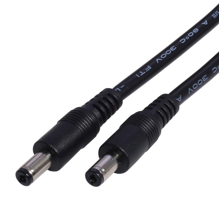 DC5521에서 DC5521 케이블 코드, 18AWG DC5.5mm x 2.1mm 수컷 플러그에서 수컷 전원 공급 어댑터 와이어로 LED 조명 스피커용