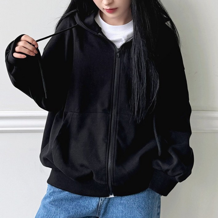 키140키150키160 키키코 에브리K후드집업 가을 무지 오버핏 후드집업