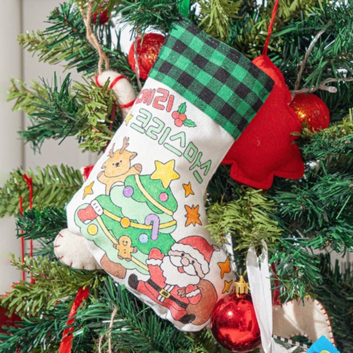 HW 겨울 크리스마스 패브릭 양말만들기 (3종택1)