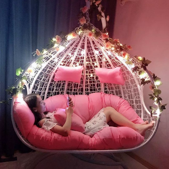 원형 라탄 흔들의자 베란다 스윙체어 카페 인테리어 해먹 스윙 흔들 테라스 공중의자 의자