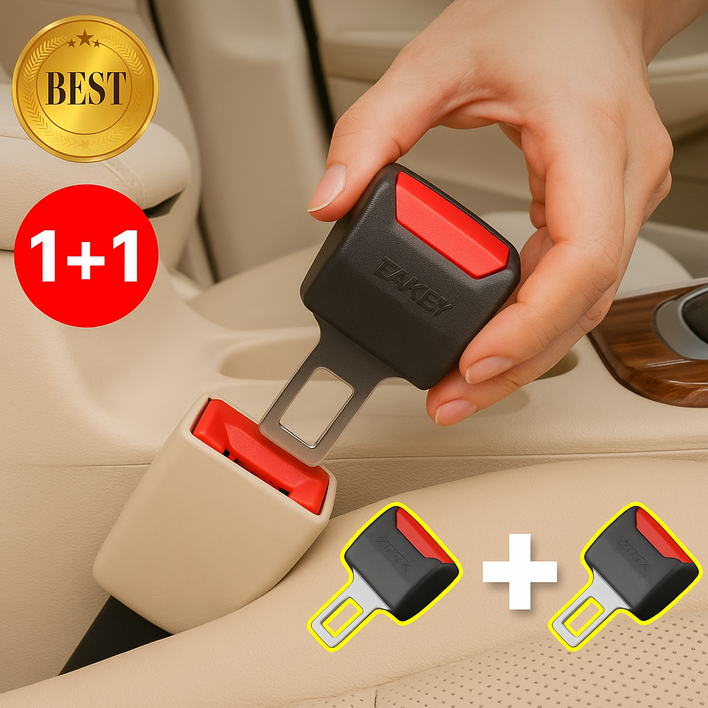 미제스 안전벨트 연장 클립 전차종 1+1, 1세트, 다크블랙