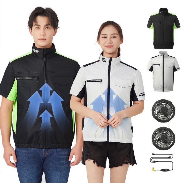 [25년 신상]선풍기 조끼 냉풍조끼 여름작업복 아이스조끼 쿨조끼 골프 등산 낚시 남녀공용-ACS568