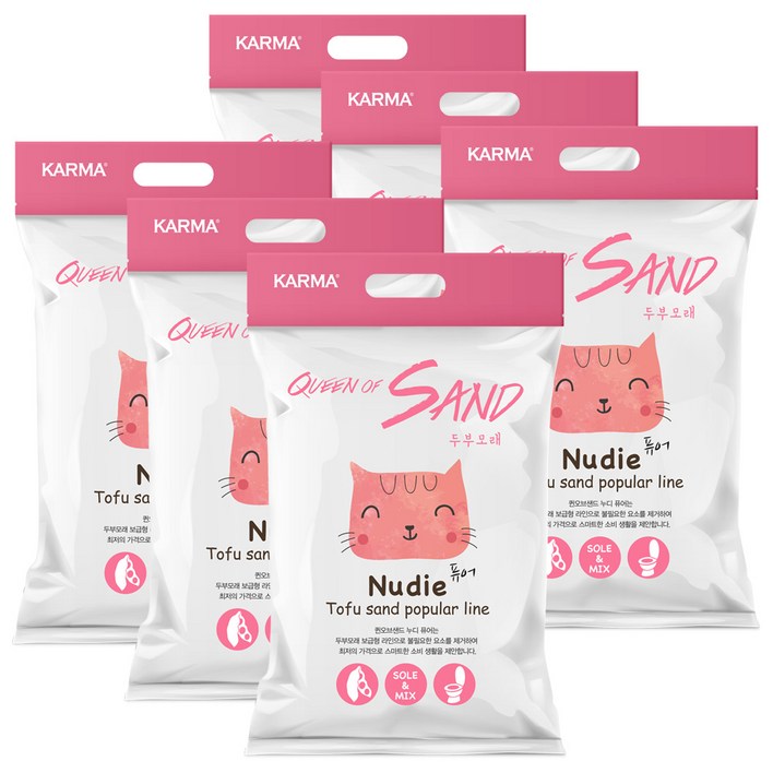 퀸오브샌드 누디 두부모래 오리지널 7L X 6개, 6개, 무향퓨어