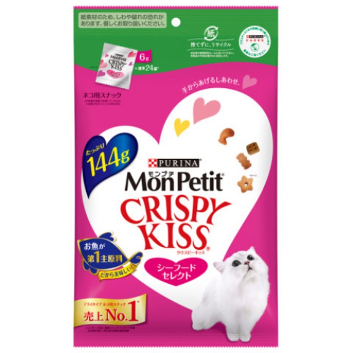 몬페티 크리스피키스 고양이용스낵 씨푸드 셀렉트 144g 2개 세트