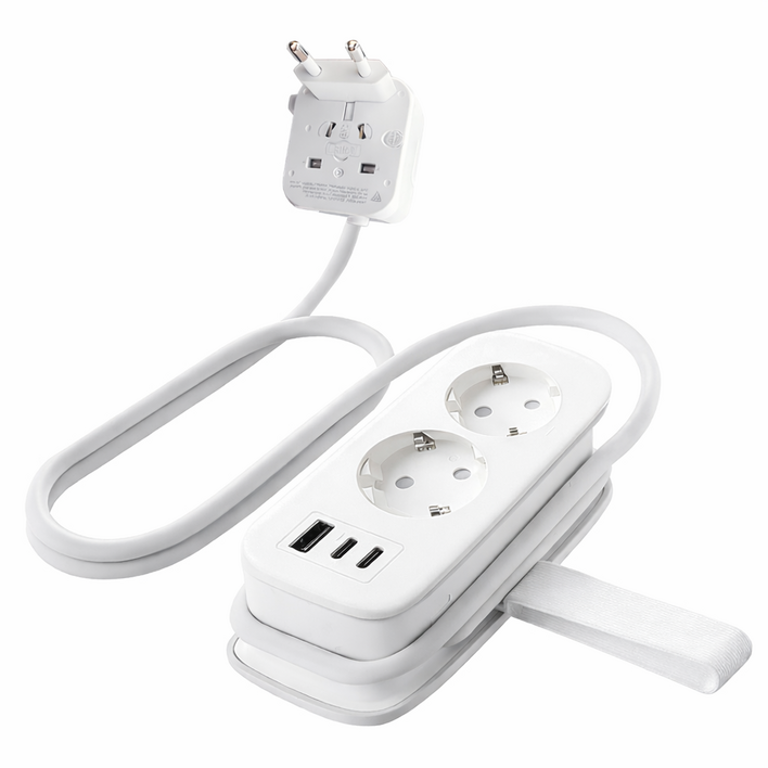 이쏘코리아 2500W 초고속 여행용 멀티탭 어댑터 2구3포트