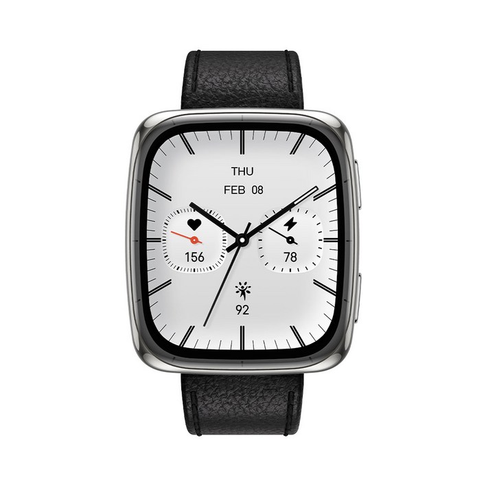 어메이즈핏 스마트워치 ACTIVE 2 Square 프리미엄, GPS 블루투스, 4.4cm, 블랙