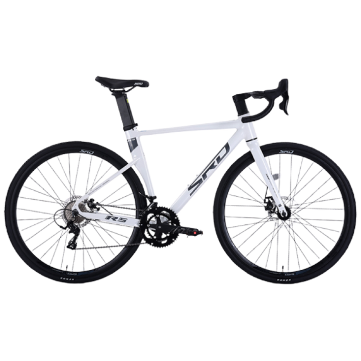 SRD 솔리드 레이싱 경량 로드자전거 R5 18단 듀얼레버 디스크브레이크, 1개, 166cm, SRD R5 460 루나 화이트 미조립