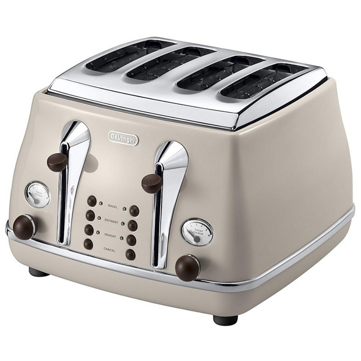 드롱기 정품 빈티지 아이코나 4구 토스터기, 크림, 크림