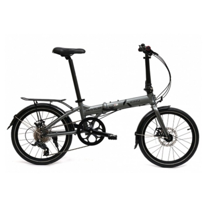 키후 트레블러 KIHU TRAVELER 접이식 미니벨로 자전거 9단변속, 모노크롬, 1개