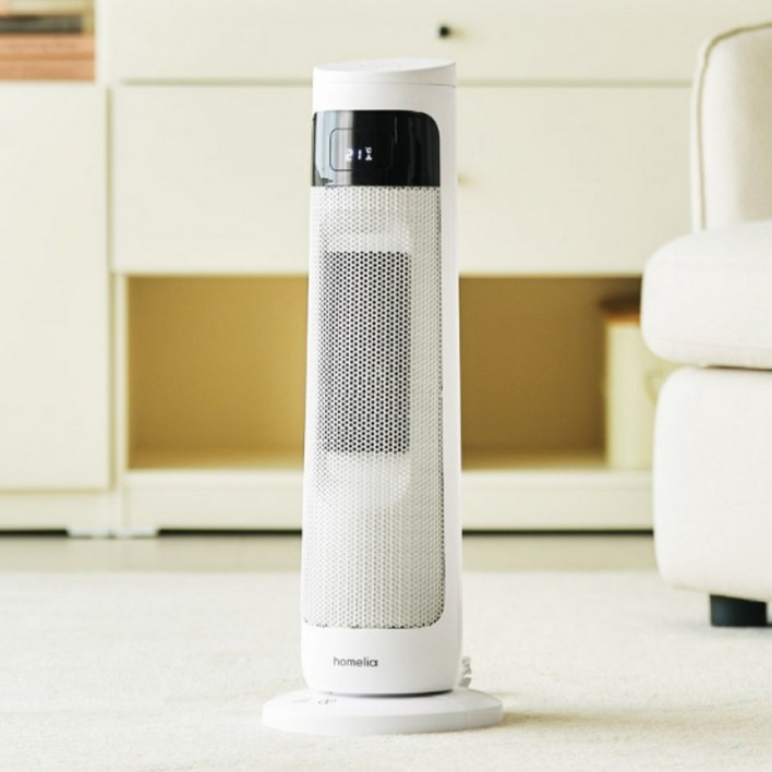 [신제품] 홈리아 PTC 온풍기 3초 발열 프리미엄 히터 리모컨 급속히팅, 단일상품, 화이트