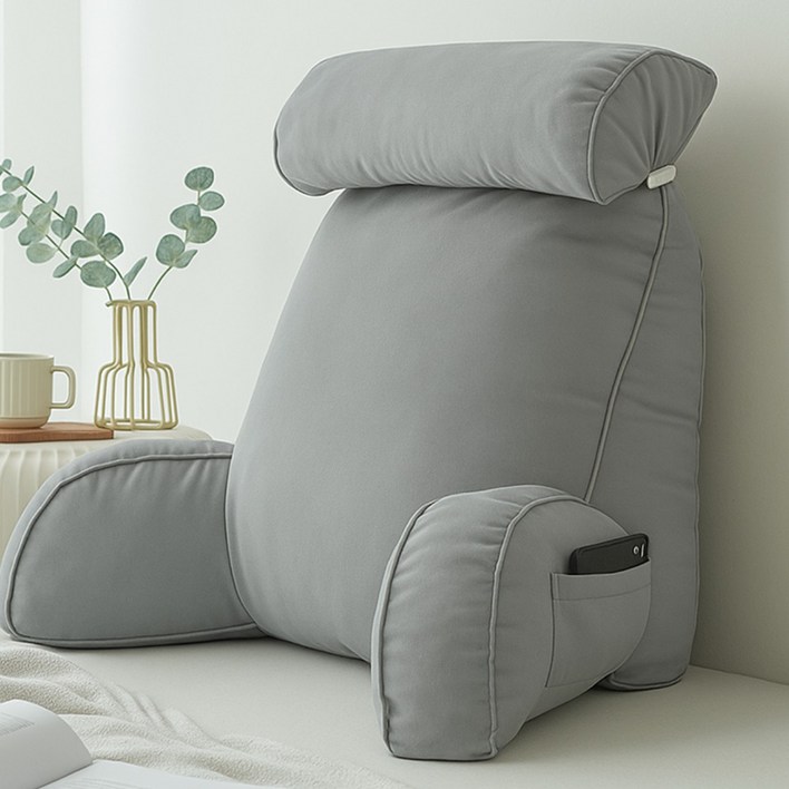 뎁시스 초대형 등쿠션 바디필로우 등받이 의자 허리, 그레이