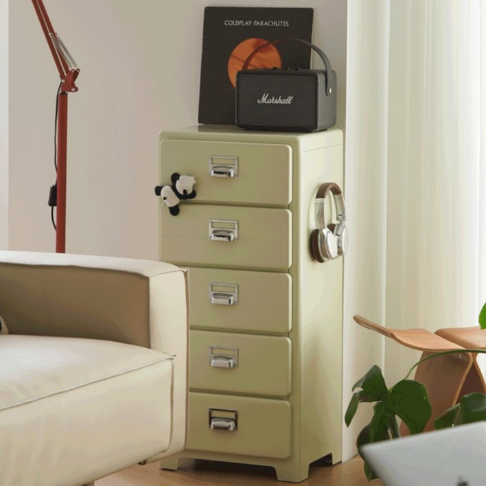 덜튼 서랍장 5단 아이보리 싱글 색상 스틸 철제 빈티지 로우 예약, 다양한 색상 사용 가능