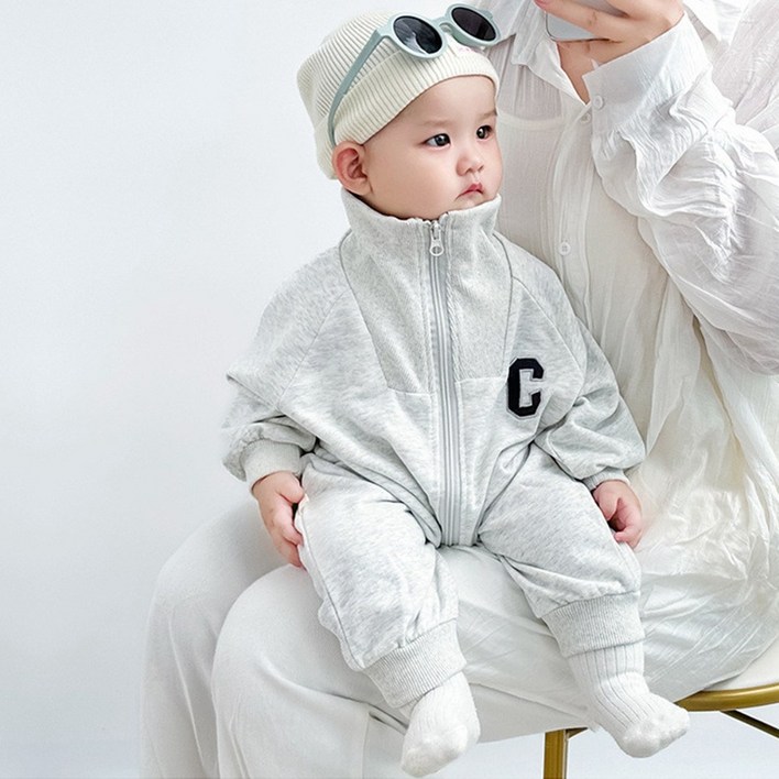 몽실이 하이넥 집업 긴팔 우주복 남아 여아 유아 외출복 간절기 가을 봄 백일 돌 선물 기모 겨울