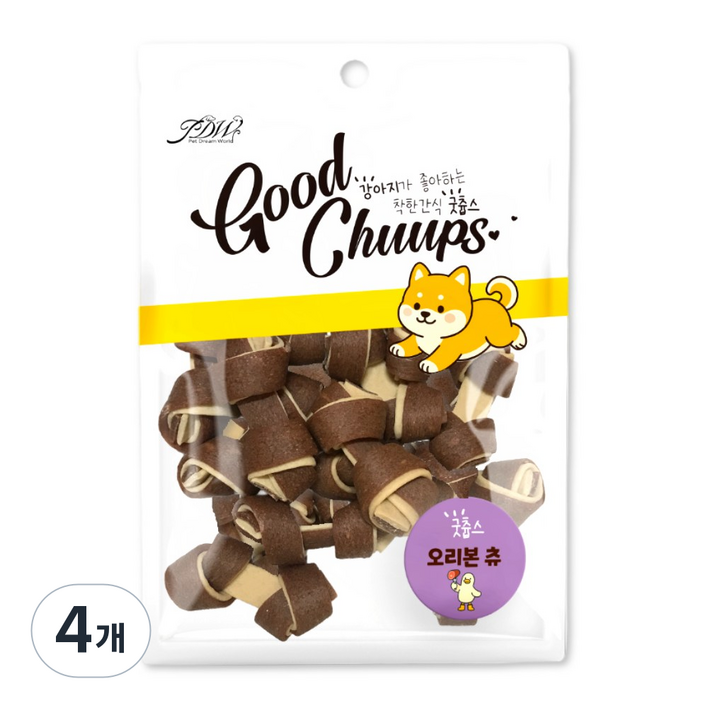 굿츕스 13 스마트본 치석제거 간식, 4개, 200g, 오리